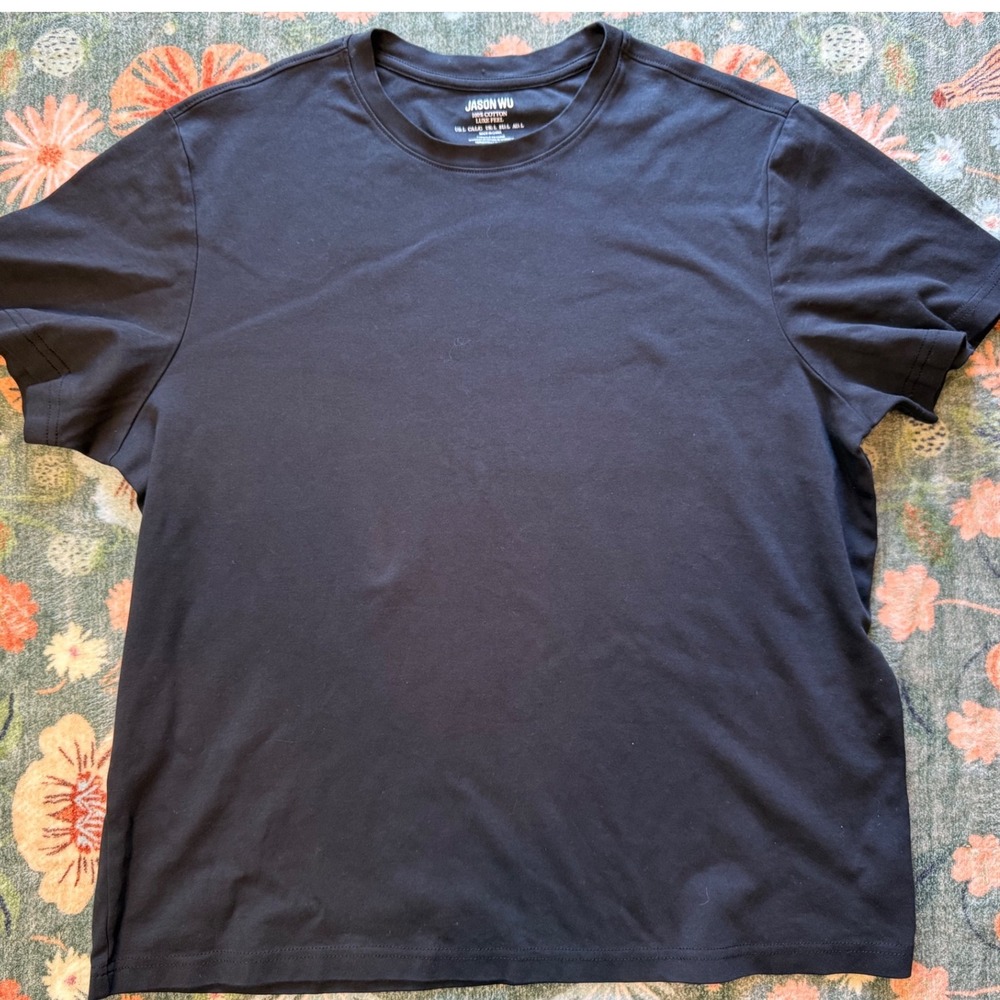 Jason Wu Mens Black 100% Cotton Luxe Feel Short Sleeve Crew Neck T-Shirt Size L